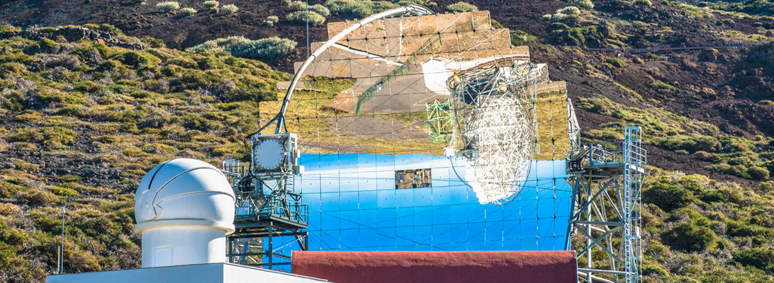 Mirror telescope on the Roque de los Muchachos