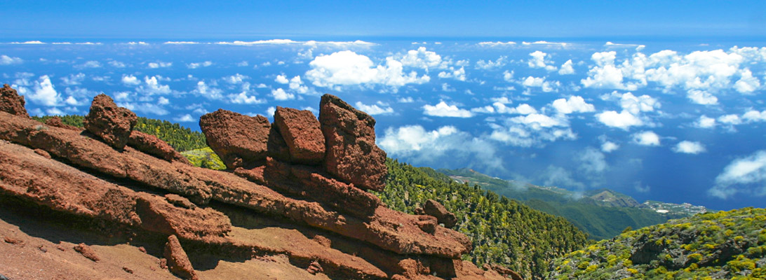 Markante Felsformation auf der Caldera