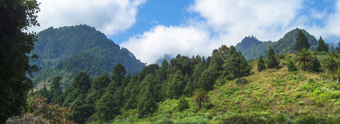 Steep mountain slopes on the east side near Santa Cruz